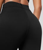 Halara Flex™ Jean Évasé Causal Tricot Extensible Taille Haute avec Poches Latérales Ourlet Fendu