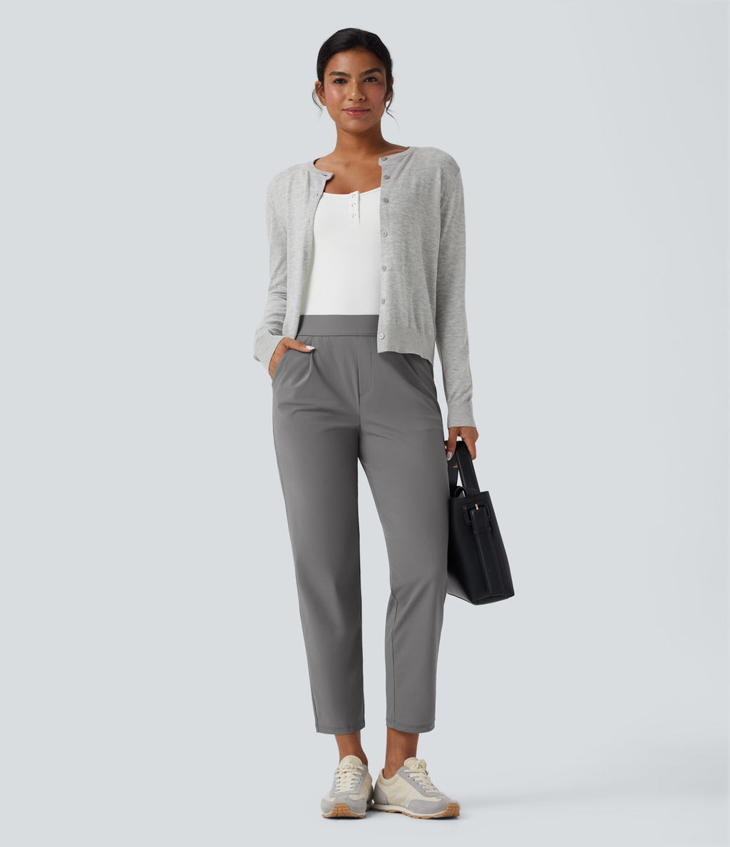 Pantalon de voyage fuselé taille haute séchage rapide avec poches