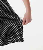 Robe mini décontractée à pois, col V, manches courtes