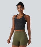 Brassière de sport courte col U dos nageur avec brassière intégrée