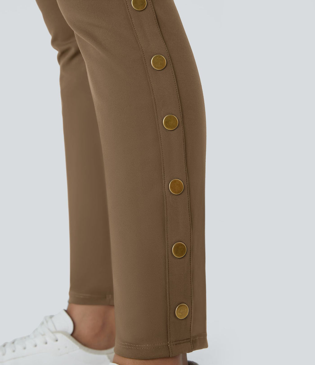 Pantalon taille haute ajusté longueur cheville avec poches décoratives DayStretch