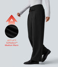 Pantalon tailleur thermique SoftlyZero™ Plush coupe droite taille mi-haute avec poches