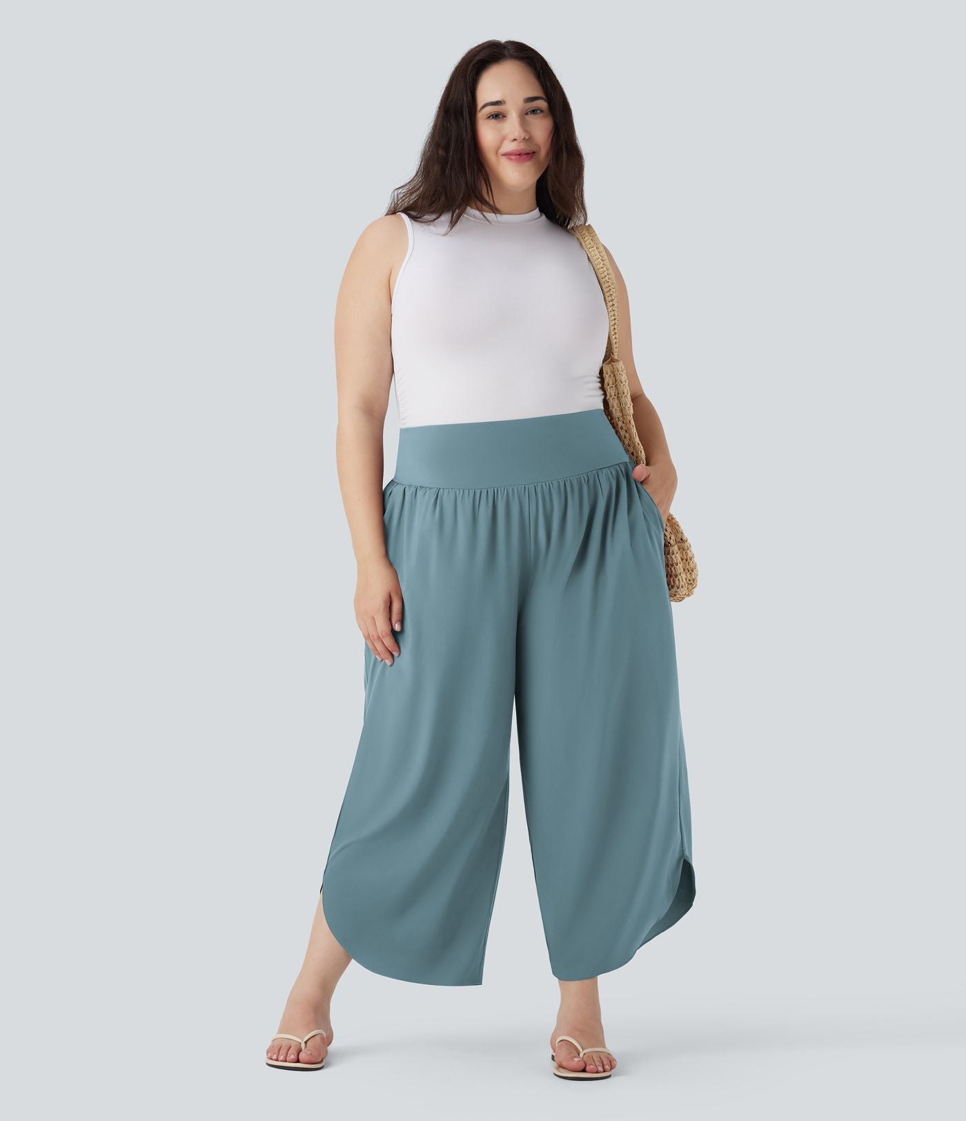Pantalon tailleur gainant taille haute avec poches Halara Flex™
