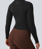 Haut de sport col rond à manches longues sans couture Seamless Flow