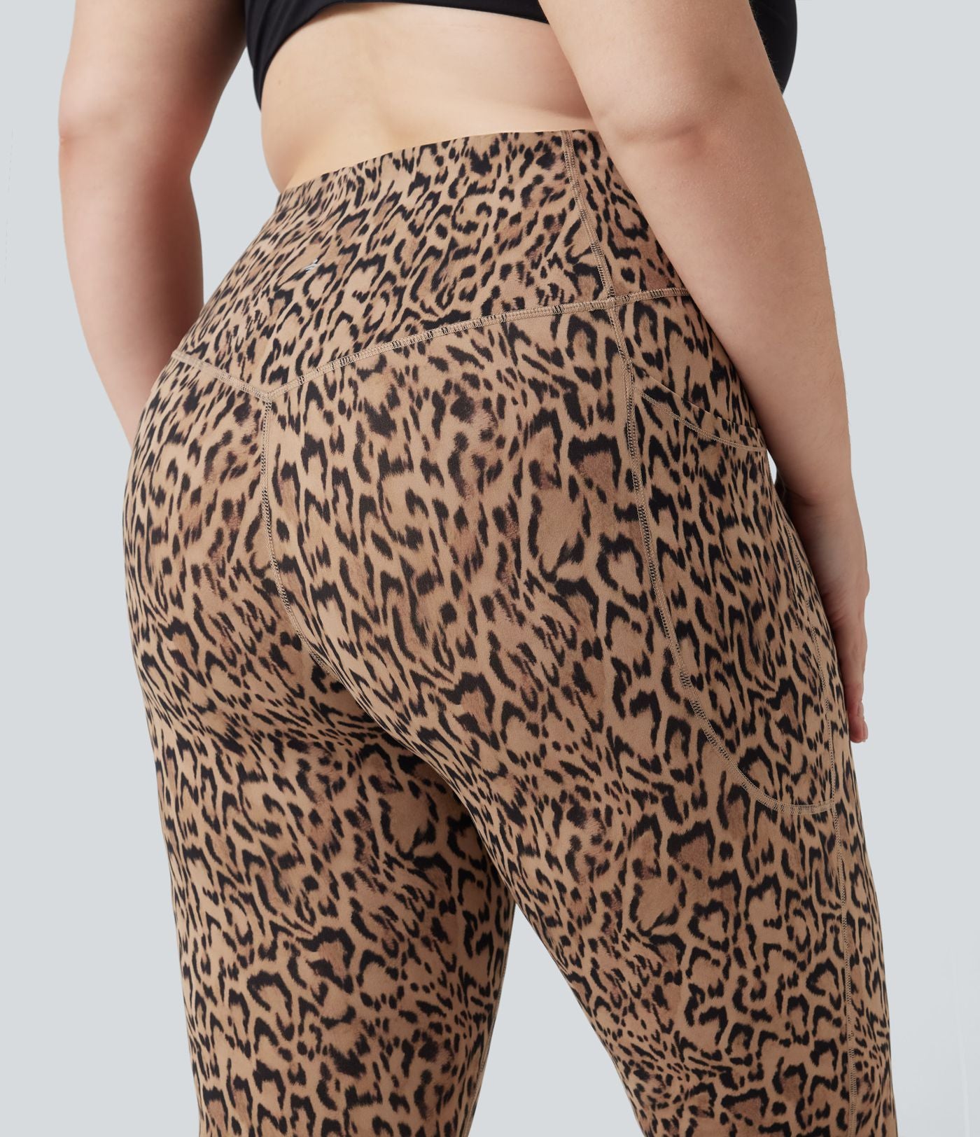 Legging de yoga grande taille Halara UltraSculpt™ taille haute gainant imprimé léopard avec poches