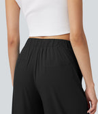 Breezeful™ Pantalon tailleur séchage rapide taille mi-haute coupe tonneau asymétrique avec poches