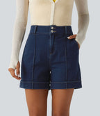 Short en jean casual taille haute Halara Flex™ 12,5 cm avec poches