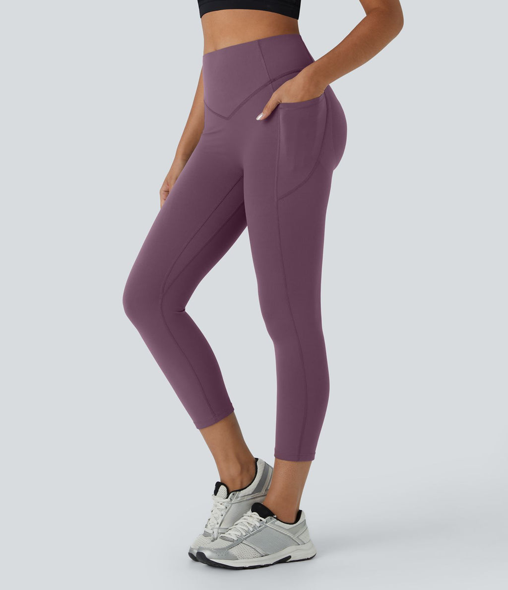 Legging corsaire d'entraînement gainant galbant taille haute avec effet scrunch et poches Halara UltraSculpt™