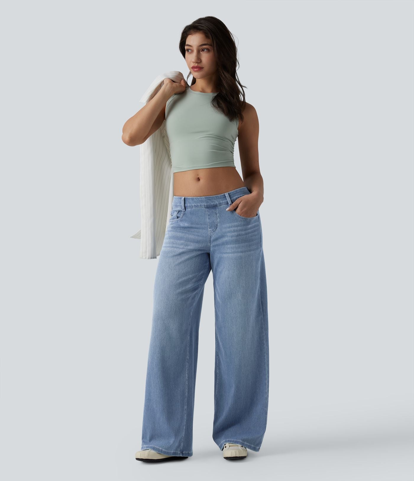 Jean large décontracté Halara Flex™ taille basse avec poches