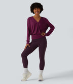 Blouse de travail col V croisée manches longues