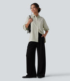 Chemise tailleur oversize manches longues à rayures