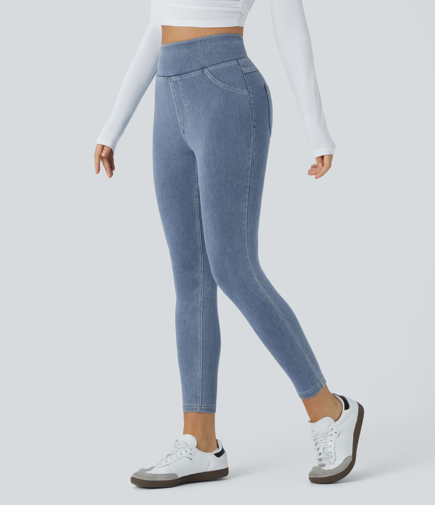 Halara Flex™ Jegging Casual Taille Haute Tricot Extensible Poche Latérale Arrière