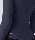 Patitoff™ Flow Veste Casual Courte à Col Montant Résistante aux Poils d'Animaux avec Fermeture Éclair Poches Latérales et Trou pour le Pouce
