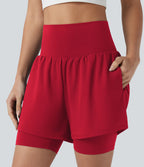 Short de yoga SoftlyZero™ Airy 2-en-1 taille ultra-haute effet frais InstantCool 17,5 cm avec poches