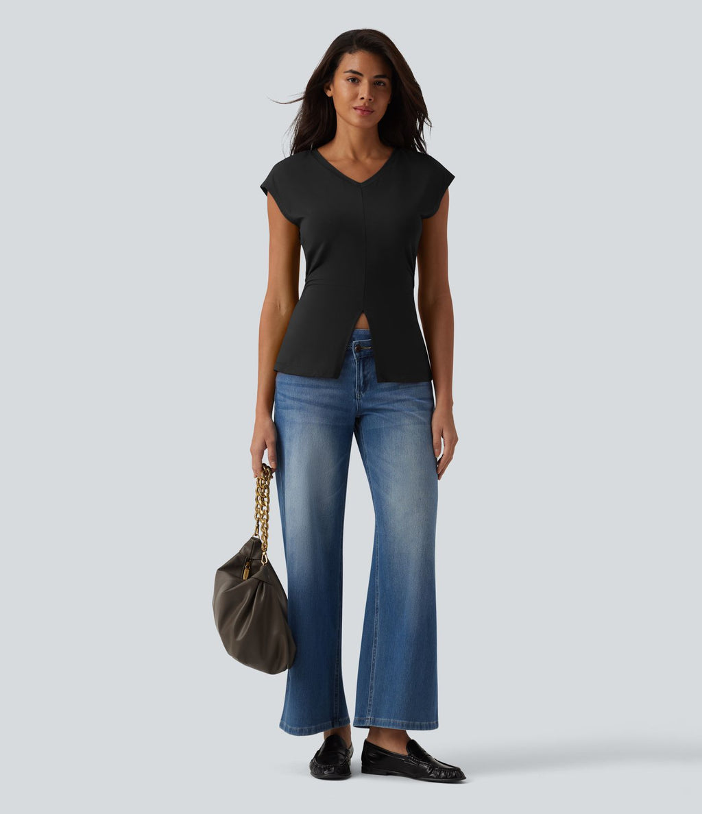 T-shirt casual sans manches col V