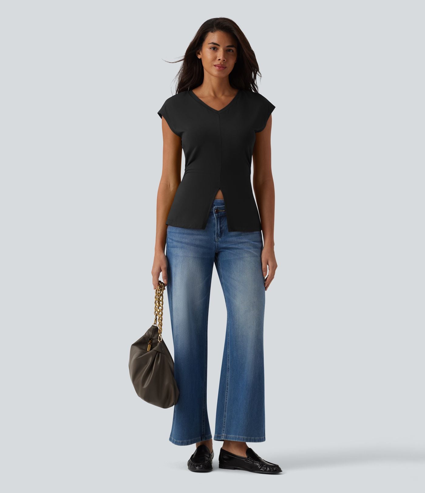 T-shirt casual sans manches col V