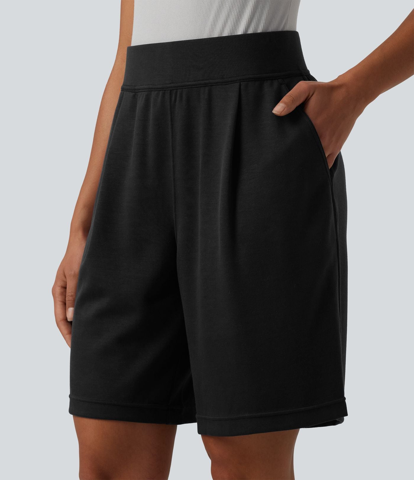 Short tailleur taille haute avec poches
