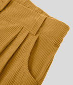 Pantalon en velours côtelé décontracté taille moyenne avec poches latérales