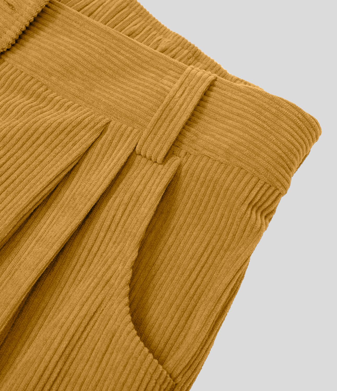 Pantalon en velours côtelé décontracté taille moyenne avec poches latérales