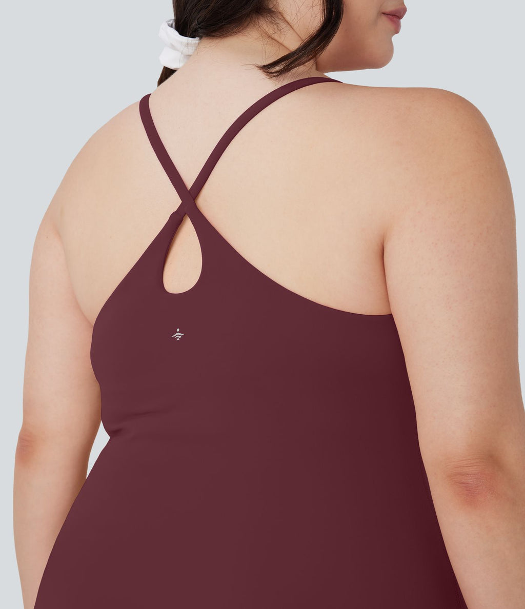 Robe de sport grande taille dos nu Softlyzero™ Plush - longueur rallongée - Easy Peasy Edition