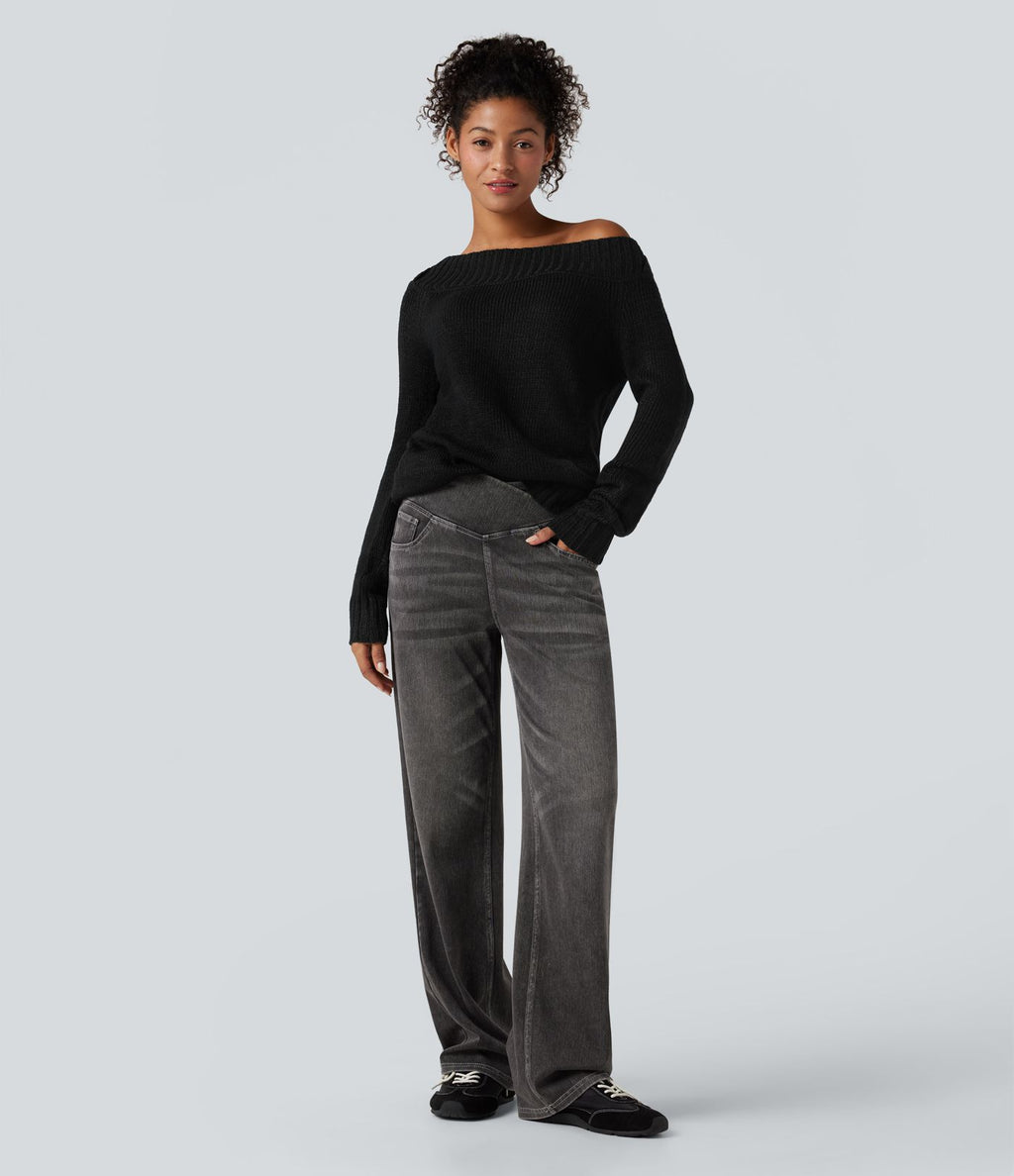 Pull une épaule manches longues