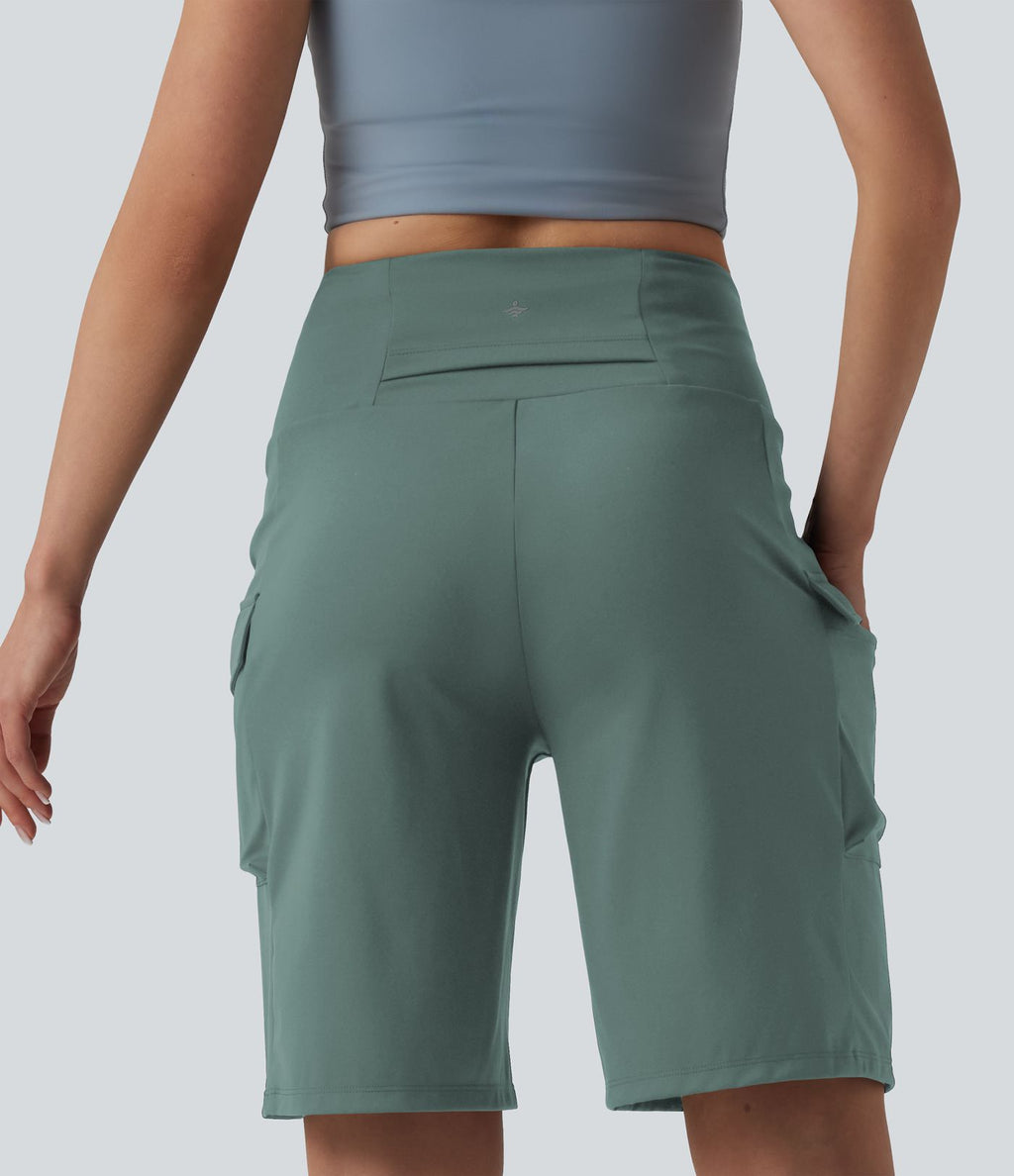 Short cargo yoga ample taille mi-haute avec poches