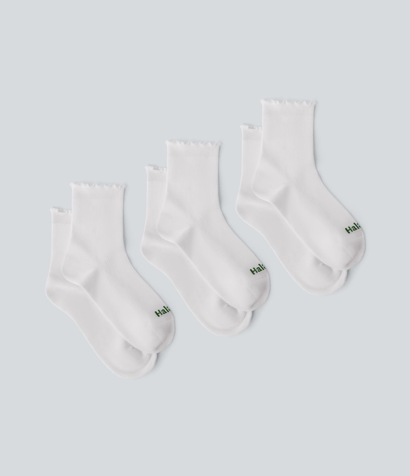 Ensemble de 3 paires de chaussettes Halara mi-mollet décontractées à volants
