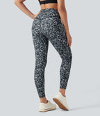 Legging de yoga gainant taille haute imprimé léopard avec poches Halara UltraSculpt™