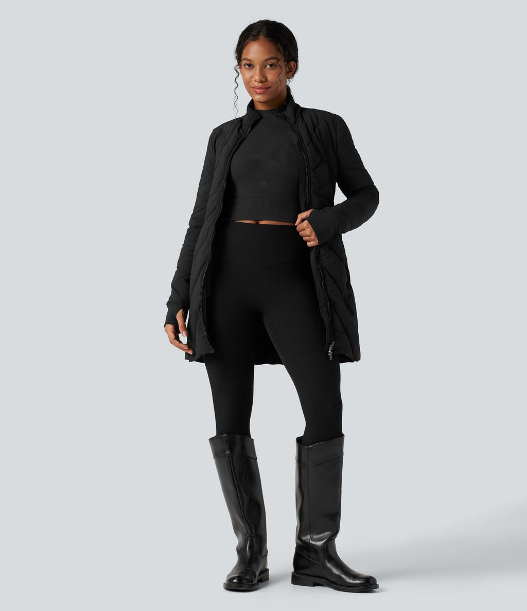 Doudoune PuffFlex col montant double zip avec passants pouces avec poches