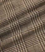 Robe de travail midi moulante sans manches col montant pied-de-poule à carreaux