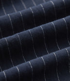 Pantalon bureau taille haute rayé, coupe ample avec poches