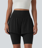 Short de yoga 2-en-1 SoftlyZero™ Airy effet frais InstantCool taille ultra-haute 22,8 cm avec poches