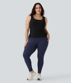 Débardeur yoga grande taille col en U croisé-Longueur rallongée