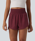 Short sweat décontracté taille haute à ourlet arrondi 7,5 cm avec poches