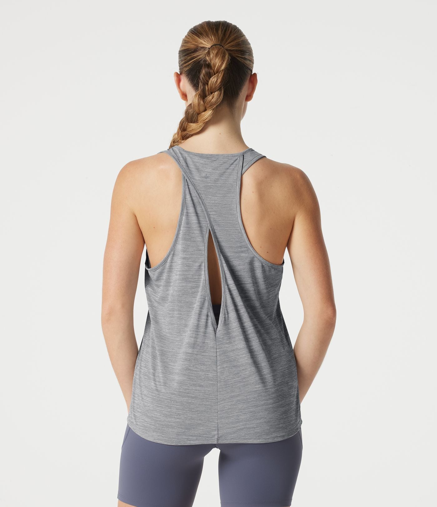 Débardeur de yoga à col en U et découpe