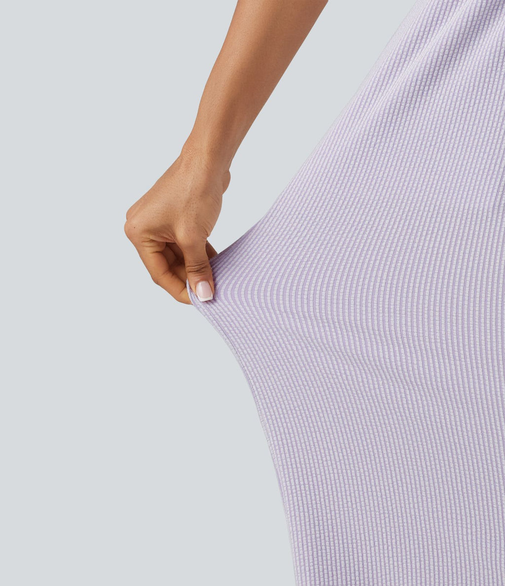 Combinaison sans manches col V à rayures avec brassière intégrée et poches – Édition Easy Peasy