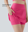 Jupe maillot de bain bikini 2-en-1 taille haute Land to Water avec poche