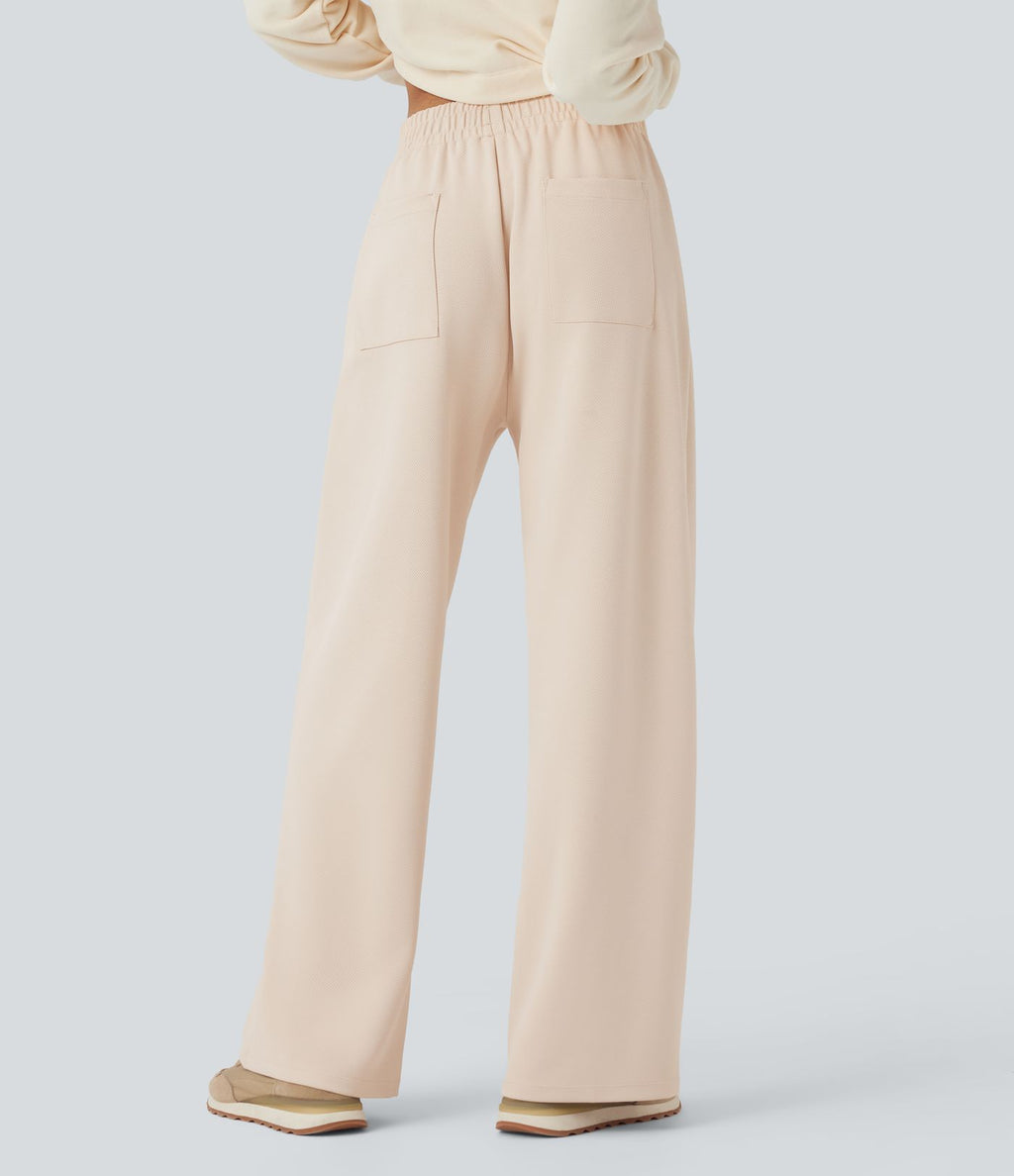 Jogging taille mi-haute coupe droite avec poches