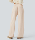 Jogging taille mi-haute coupe droite avec poches