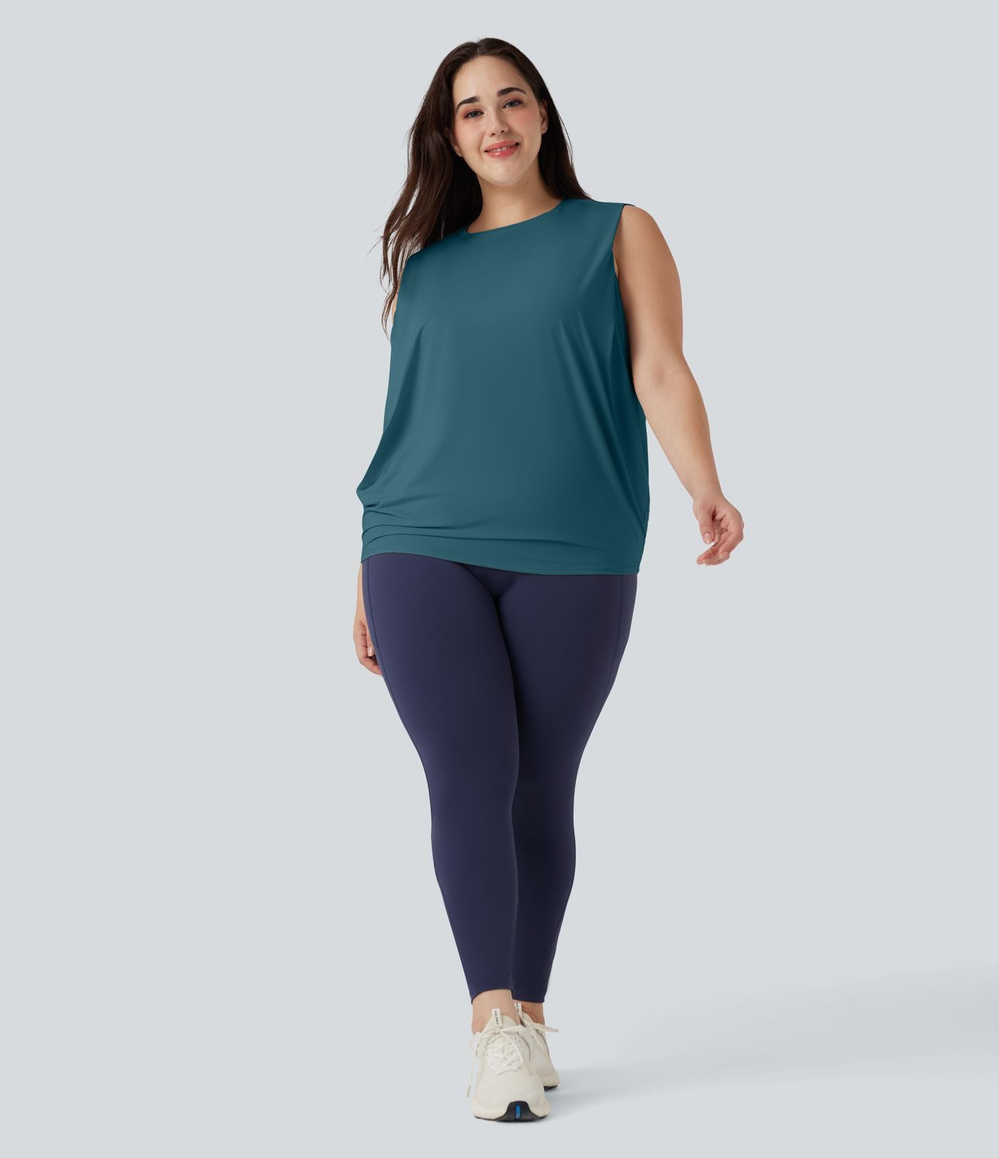 Débardeur yoga grande taille col rond Cool Touch - UPF50+