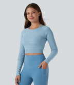 OneForm Seamless Flow Top de sport 2-en-1 court yoga à manches longues raglan