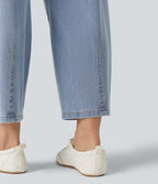 Jean Barrel 7/8 décontracté taille mi-haute avec poches Halara Flex™