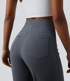 Pantalon de yoga jambes droites taille haute gainant Halara UltraSculpt™ avec poches