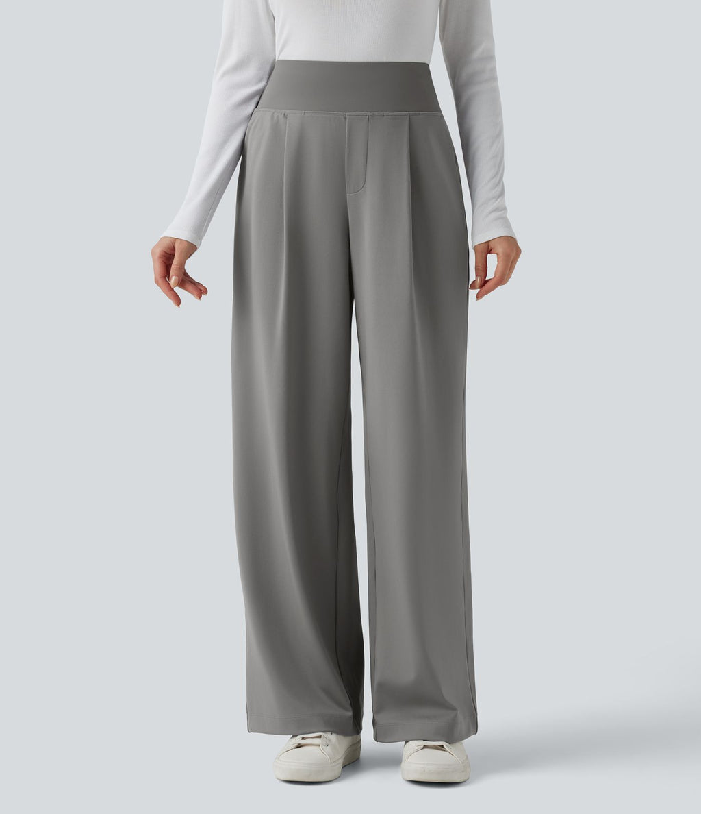 Pantalon tailleur jambes droites taille haute gainant Halara Flex™ DayStretch avec poches