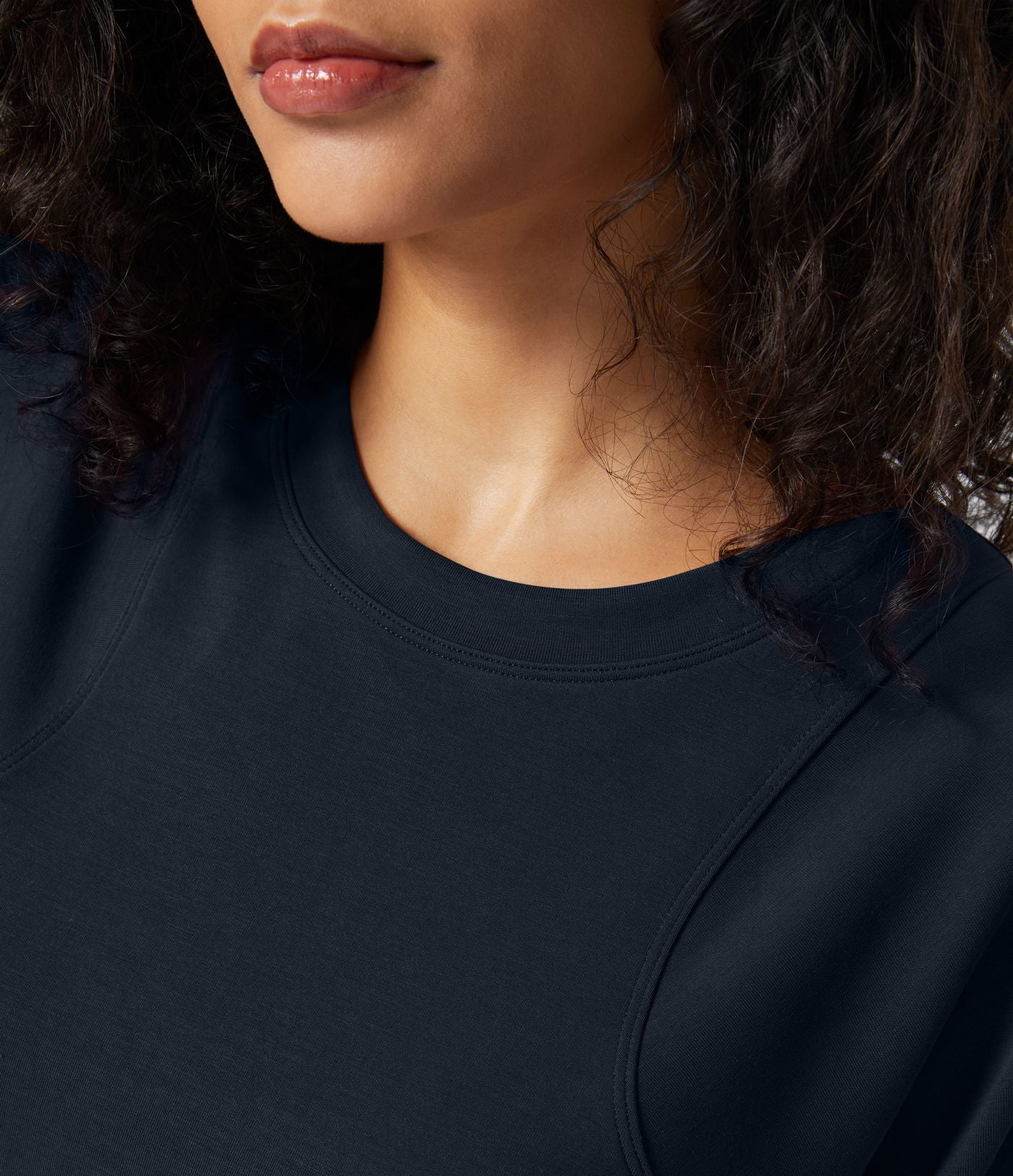 Sweatshirt Casual Solide à Manches Raglan et Col Rond