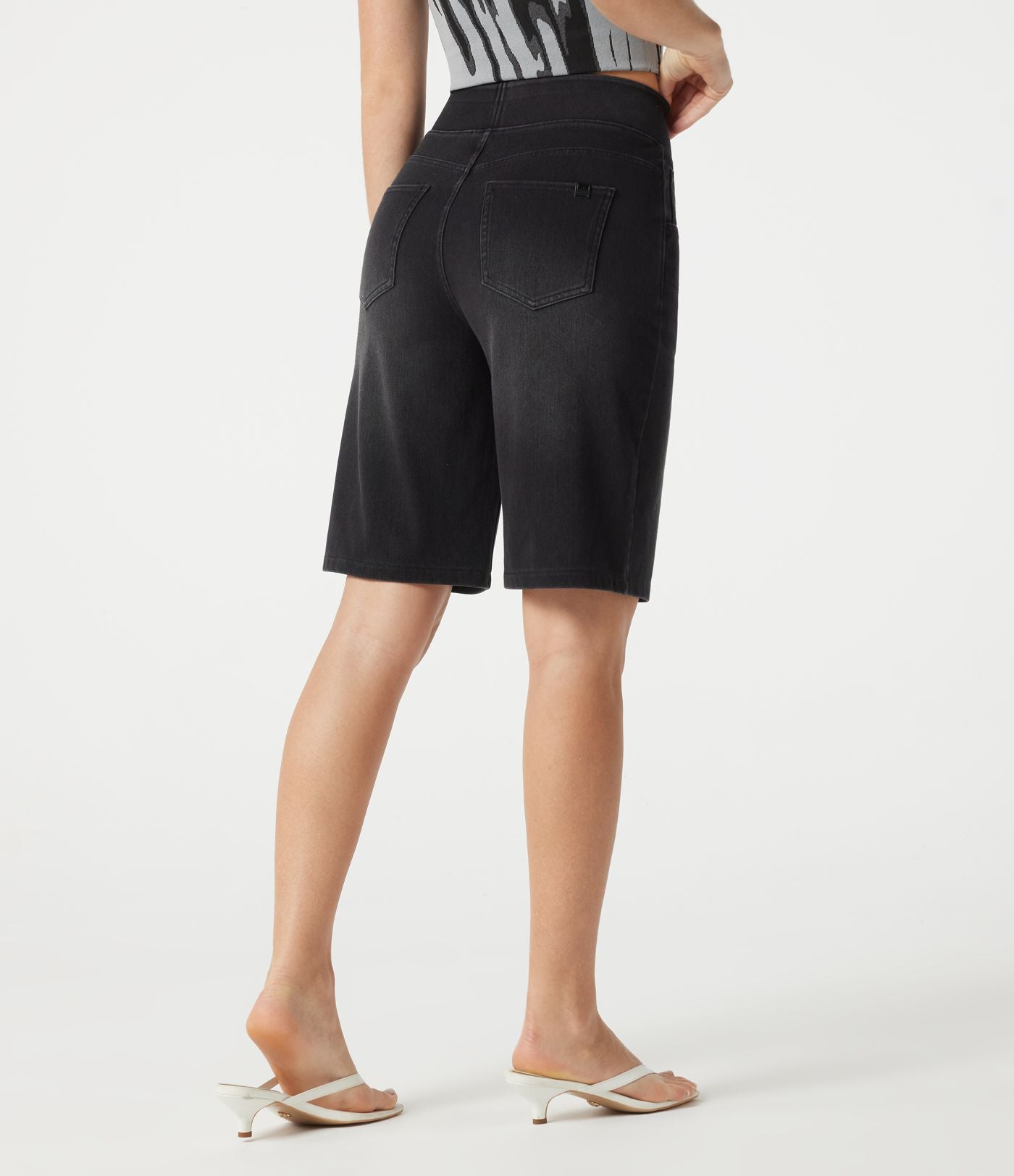 Halara Flex™ Bermuda casual en jean taille haute avec poches