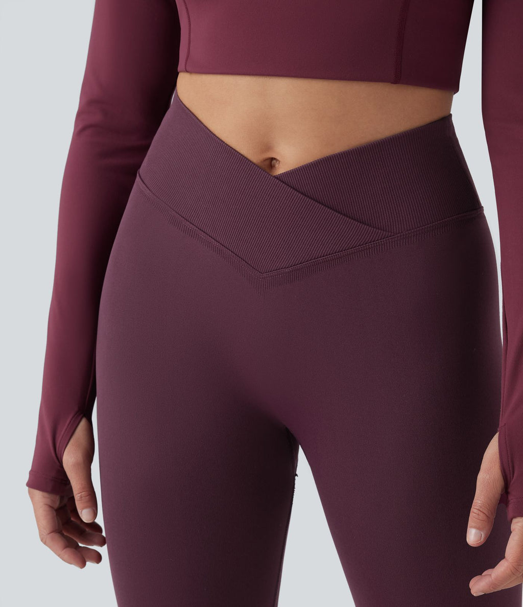 OneForm Seamless Flow Legging 7/8 yoga froncé taille haute croisée