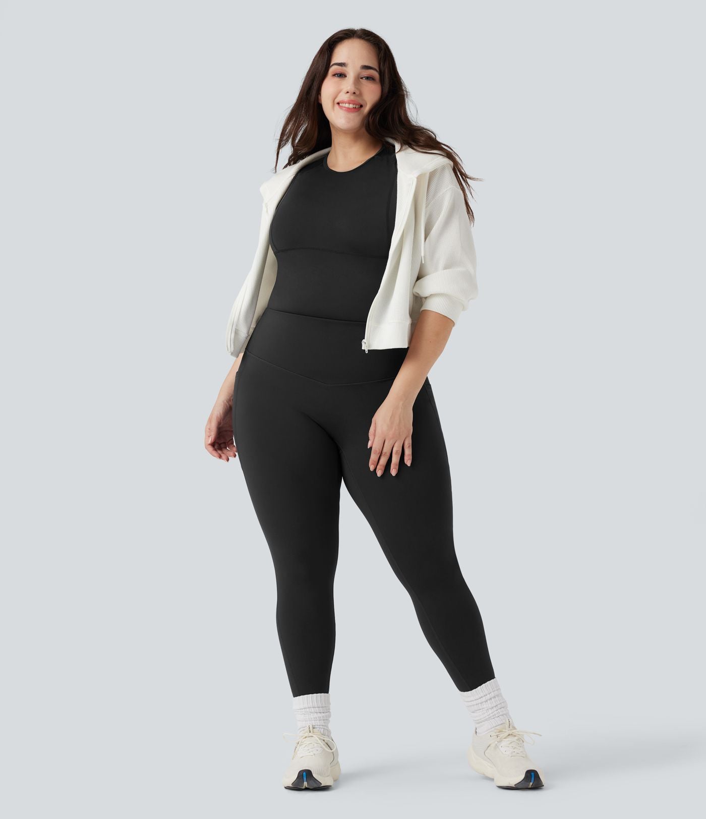 Legging d'entraînement grande taille SoftlyZero™ Plush Thermal taille haute gainant avec poches