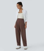 Pantalon de travail Halara Flex™ barrel côtelé, taille haute, avec poches