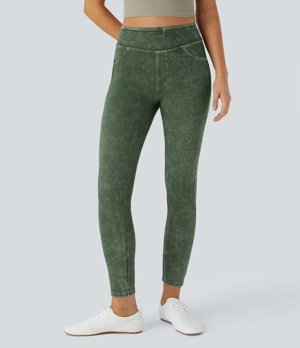 Halara Flex™ Jegging Casual Tricot Extensible Coloré Taille Haute Poches Arrière Latérales